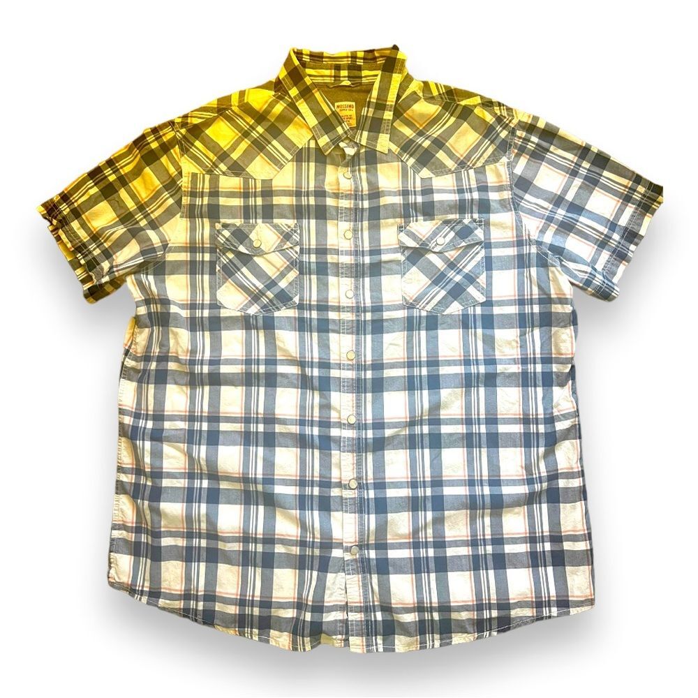 Mission Men’s Pearl Snap Short Sleeve Athletic Fit Button Down Size XXL Western